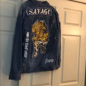 NWT Savage denim jacket- sz large